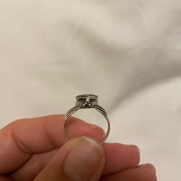 Vintage Victorian Heart Poison Box Statement Ring 925 Sterling Silver Size 7.5 - Picture 7 of 15